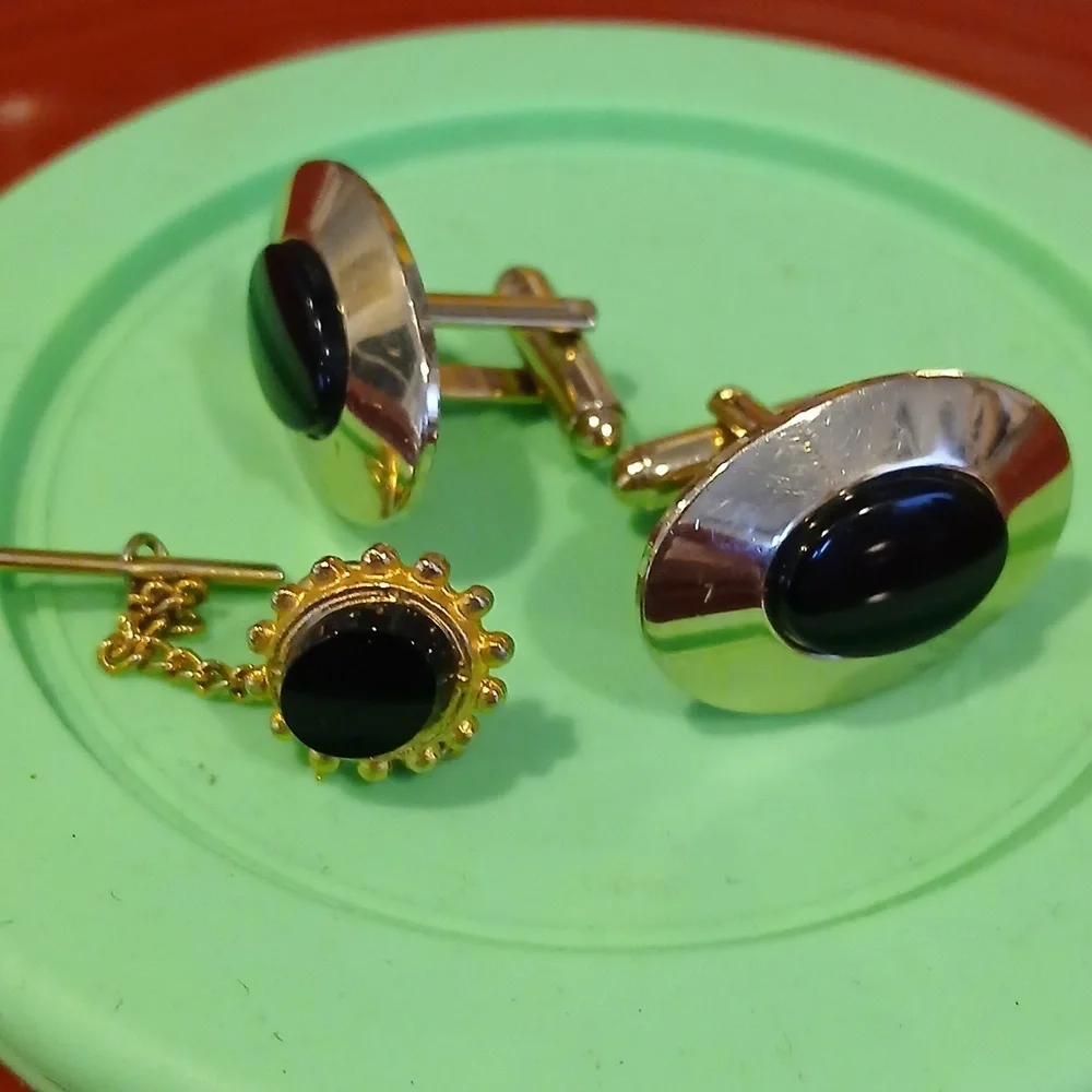 Gold and Black Cufflinks